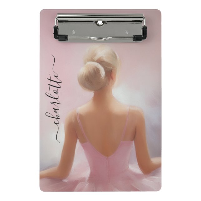 Mini Porte-bloc Ballerina peinte en rose (Devant)
