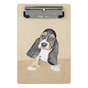 Mini Porte-bloc Basset Hound Peinture Chiot - Art Chien original