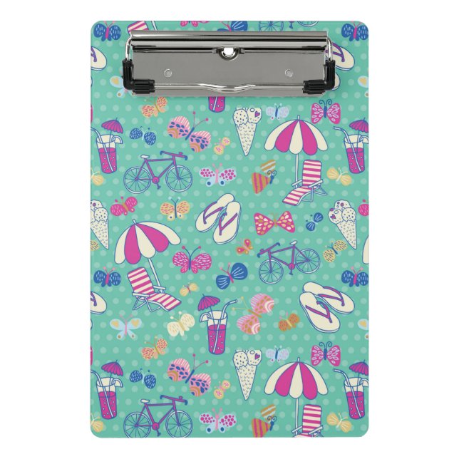 Mini Porte-bloc Beau motif avec des éléments d'été (Devant)
