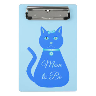 Mini Porte-bloc Bébé Bleu mignon chat Personnalisé Maman à être