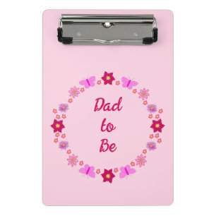 Mini Porte-bloc Bébé rose Papillons et fleurs personnalisés