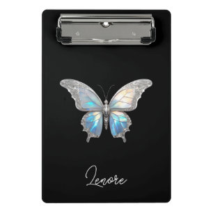 Mini Porte-bloc Bijoux papillon Opale et argent