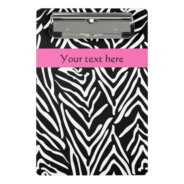 Mini Porte-bloc Black, White and Hot Pink Zebra (Devant)