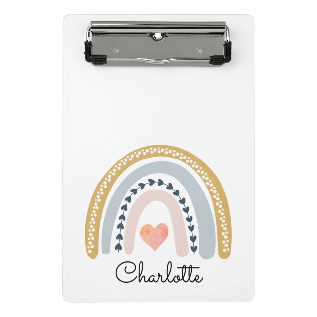 Mini Porte-bloc Boho Watercolor Rainbow Kid's Personnalisé (Devant)