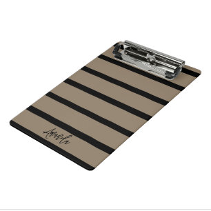 Mini Porte-bloc Brown et noir rayures motif personnalisé