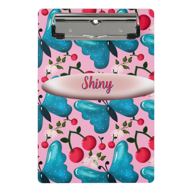 Mini Porte-bloc Cadeau à motif floral papillon personnalisé (Devant)