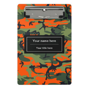 Mini Porte-bloc Camo Vert et Orange, Camouflage, Militaire, Armée