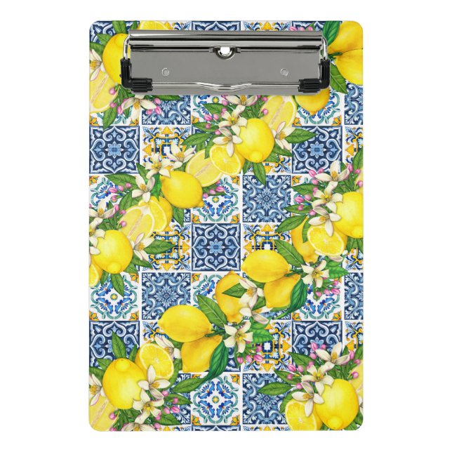 Mini Porte-bloc Carrelage méditerranéen clair Sicilien Citrus Lemo (Devant)