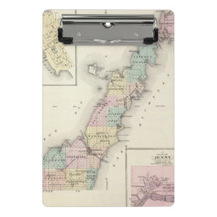 Mini Porte-bloc Cartes du comté de Door, baie d'esturgeon et de