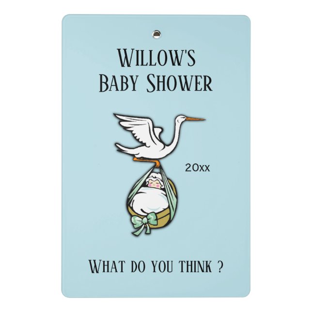 Mini Porte-bloc Cartes mémoires bleues baby shower Games (Dos)