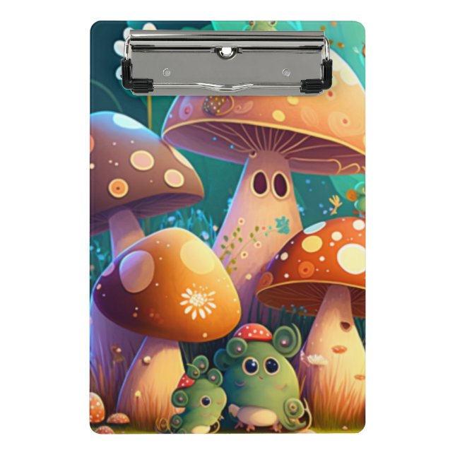 Mini Porte-bloc Champignons mignons dans la forêt Carnet Spiral (Devant)