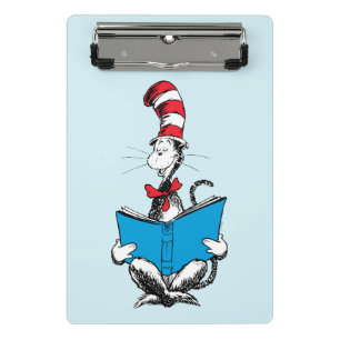 Mini Porte-bloc Chat dans le chapeau en lecture
