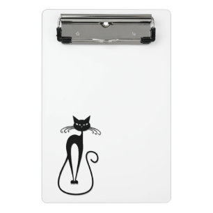 Mini Porte-bloc Chat noir maigre fantaisiste