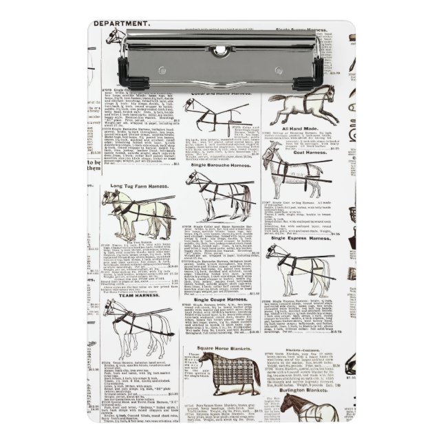 Mini Porte-bloc Cheval Antique Publicité Journal Art (Devant)