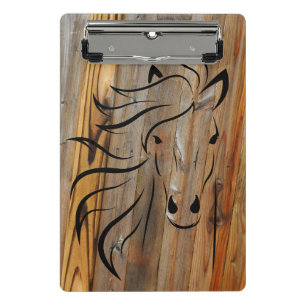 Mini Porte-bloc Cheval rustique sur Porte - bloc en bois
