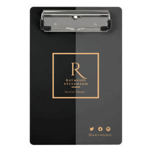 Mini Porte-bloc Chic noir et or Monogramme