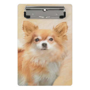 Mini Porte-bloc Chihuahua Peinture de Chien à long Haired Art orig