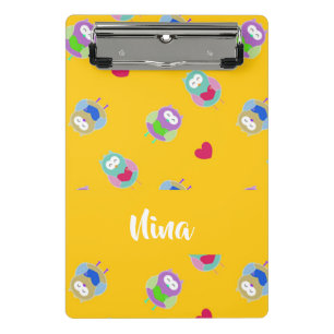 Mini Porte-bloc Chouettes avec coeur sur orange