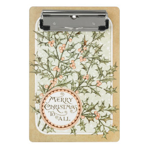 Mini Porte-bloc Christmas Holly Jolie Antique Salutation