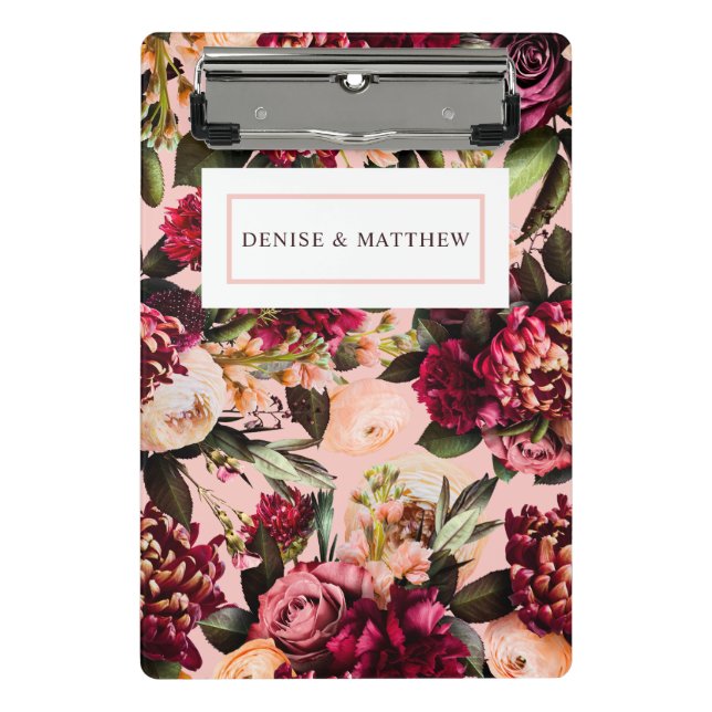 Mini Porte-bloc Chrysanthème romantique sur Gossamer Pink (Devant)