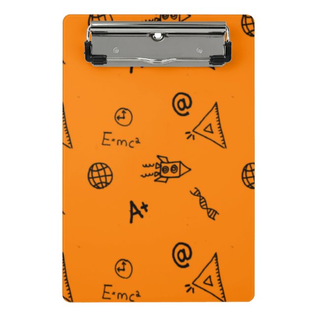 Mini Porte-bloc Classe scientifique sur orange (Devant)