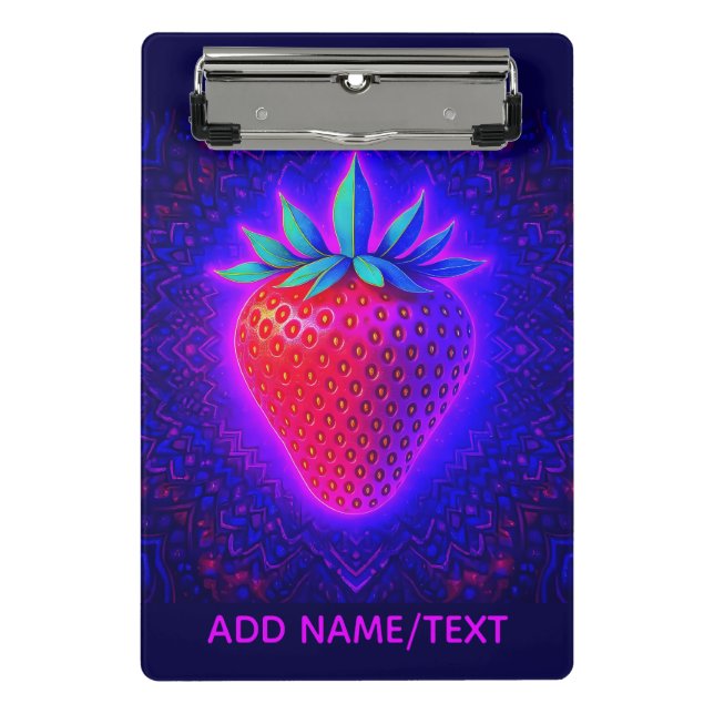 Mini Porte-bloc clipboard Look fraise néon vif (Devant)