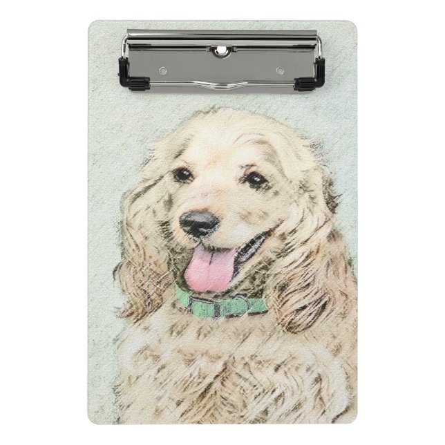 Mini Porte-bloc Cocker Spaniel Buff Peinture - Art Chien original (Devant)