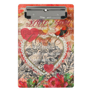Mini Porte-bloc Collezione d'arte cuori di uccelli dell'amore ross