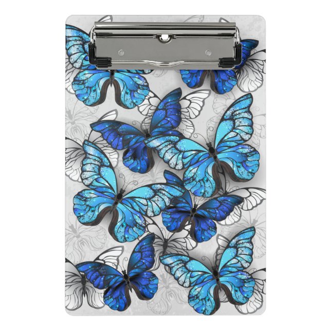 Mini Porte-bloc Composition des White and Blue Butterflies (Devant)