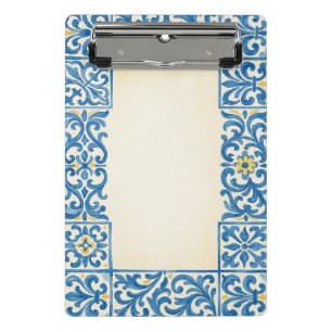 Mini Porte-bloc Conception d'aquarelle fixe portugaise Azulejo