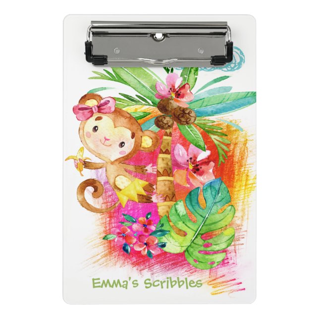 Mini Porte-bloc Cute Girl Monkey Climbing Tree (Devant)
