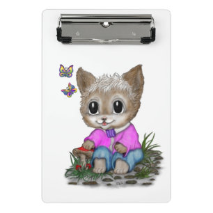 Mini Porte-bloc Cute Kitty Chat et Papillon