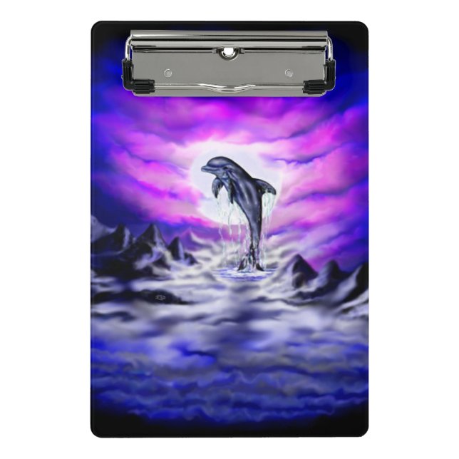 Mini Porte-bloc Dauphin clair de lune (Devant)