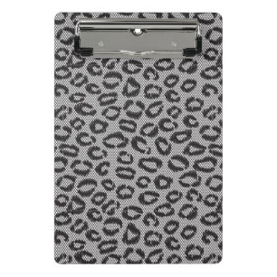Mini Porte-bloc Dentelle nette noire avec le motif de léopard sur