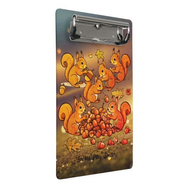 Mini Porte-bloc "Des écureuils gais ramassent des noix" (Incliné)