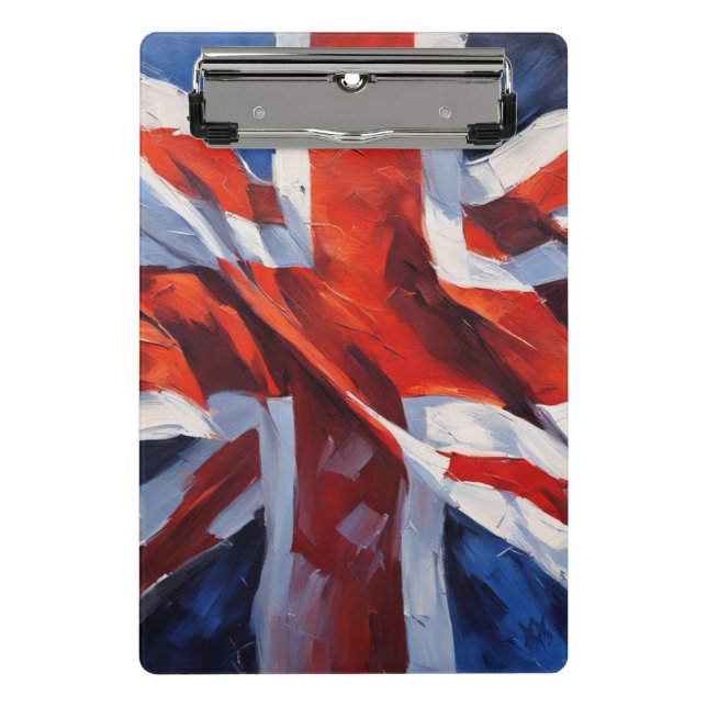 Mini Porte-bloc Drapeau britannique - Peinture impressionniste (Devant)