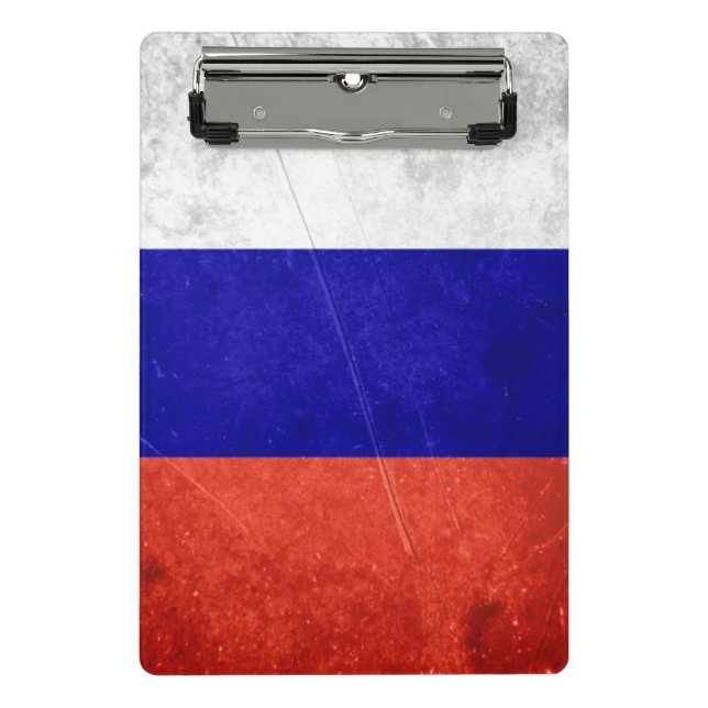 Mini Porte-bloc Drapeau russe grunge (Devant)