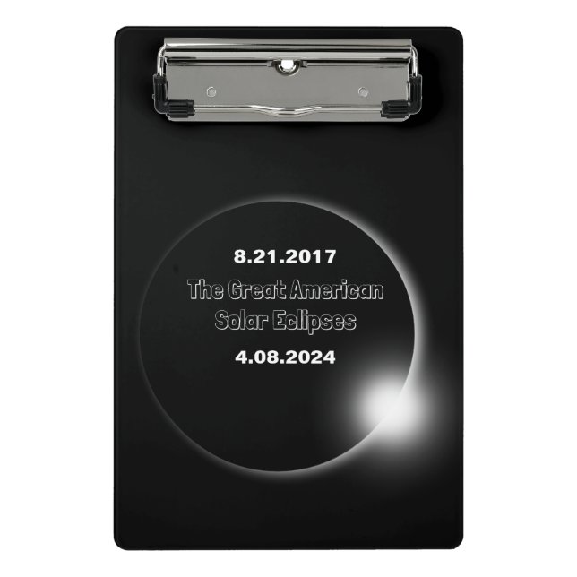 Mini Porte-bloc Éclipse solaire double datée 2024 & 2017 (Devant)