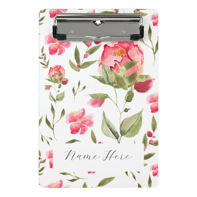 Mini Porte-bloc Elégant Aquarelle Peony Floral botanique (Devant)