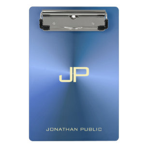 Mini Porte-bloc Elégant Bleu Moderne Monogramme Modèle tendance