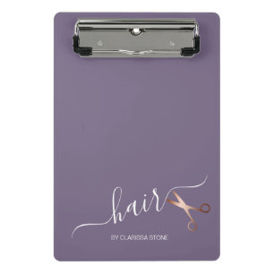 Mini Porte-bloc Elégant ciseaux d'or rose moderne coiffeur