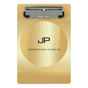 Mini Porte-bloc Elégant Faux Gold Moderne Monogramme Modèle