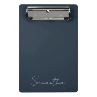 Mini Porte-bloc Élégant Nom Personnalisé Bleu Foncé