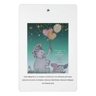 Mini Porte-bloc "Eleze Elephant & Polka Hen" Housse de Carnet rêvé