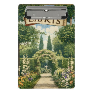 Mini Porte-bloc Ex Libris de jardin vintage