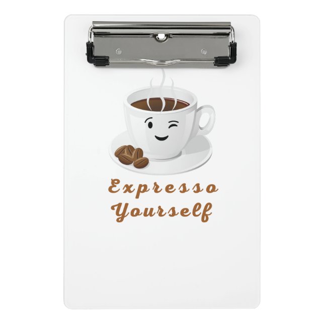 Mini Porte-bloc Expresso Yourself – Funny Smiling Coffee Tee (Devant)