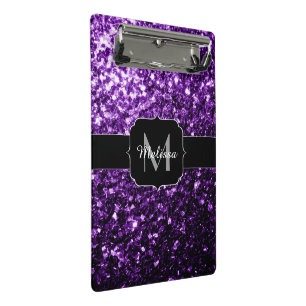 Mini Porte-bloc Faux brillant violet foncé paillettes scintillante