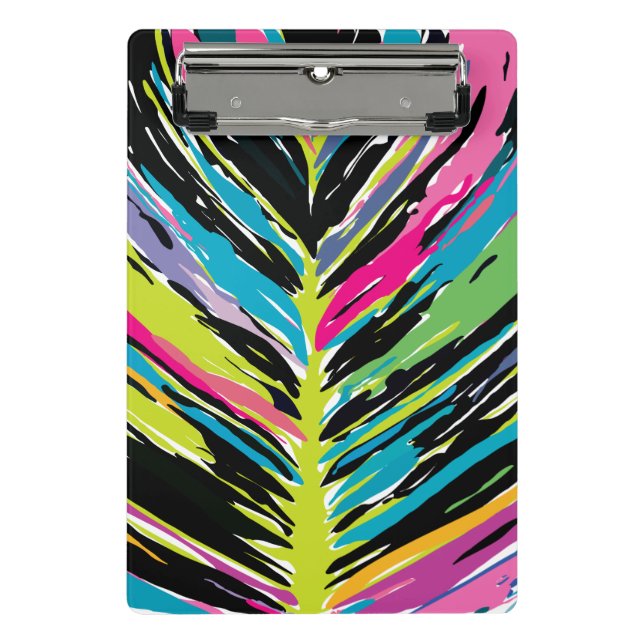 Mini Porte-bloc Feuille tropicale Abstraite vibrante multicolore (Devant)