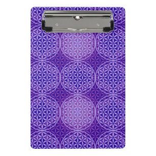 Mini Porte-bloc Fleur de vie - motif de timbre - violet