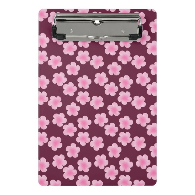 Mini Porte-bloc Fleur Frangipani rose Motif sans couture (Devant)